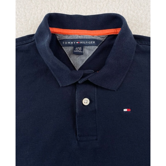 TOMMY HILFIGER • Navy Blue Classic Short Sleeve Polo Shirt - Picture 7 of 16